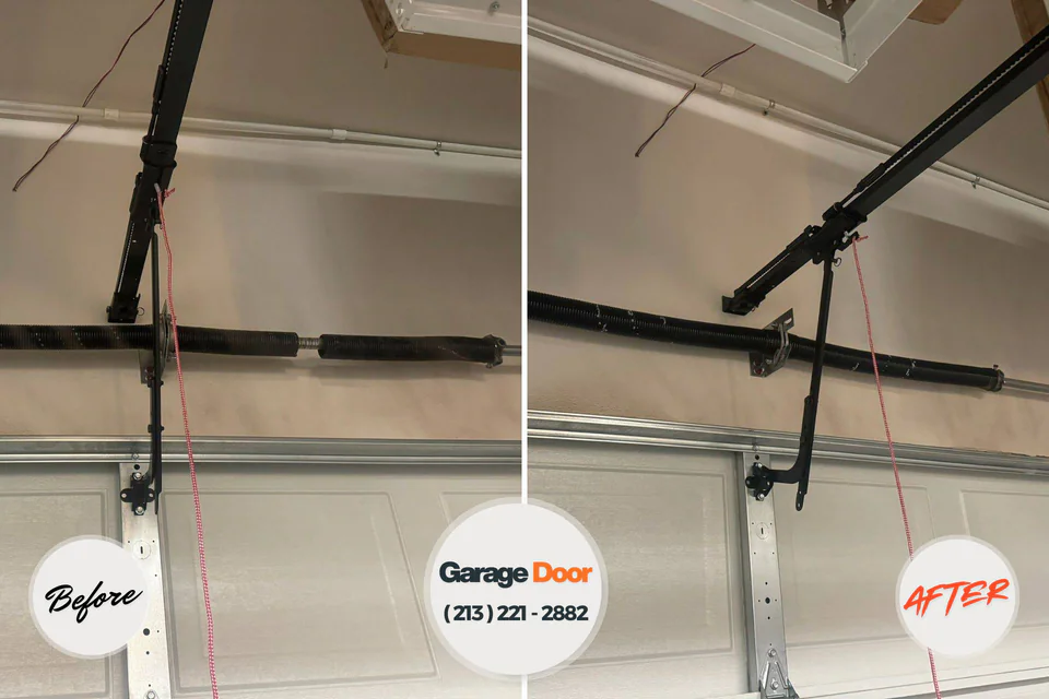 Before and after: garage door repair Kathleen, FL